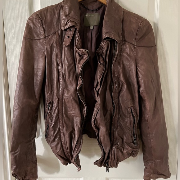 Muubaa 🤎 lambskin leather biker jacket, size: 8 - Picture 2 of 15